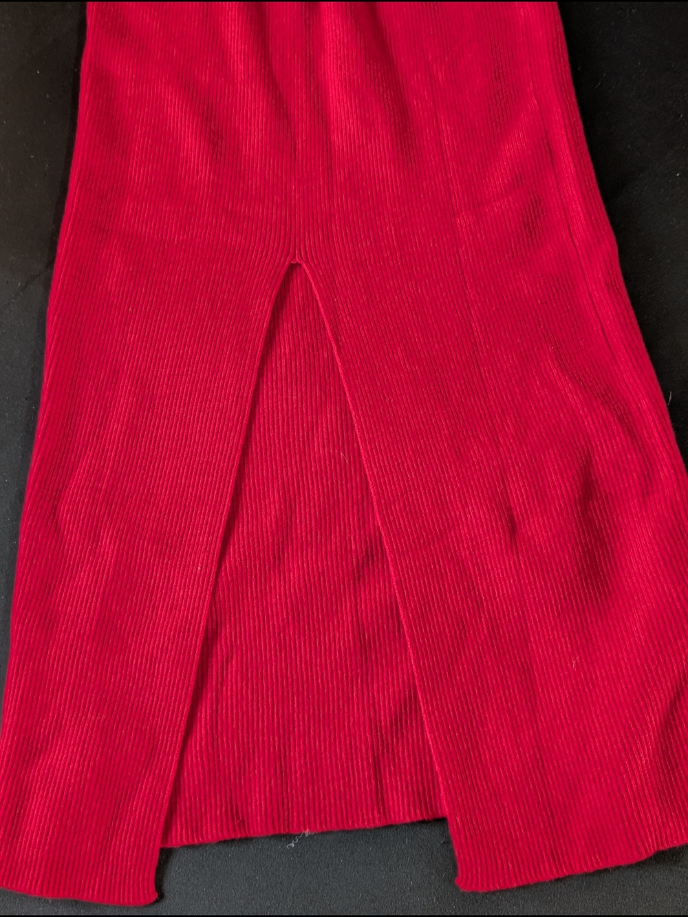 ZESICA‎ Red One Shoulder Bodycon Midi Dress Sleeveless Slit Size M - Picture 8 of 9